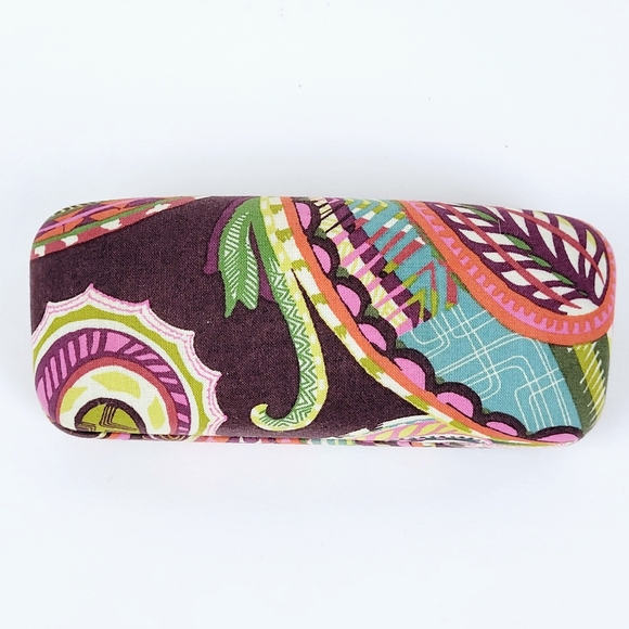 Vera Bradley Eyeglass Hard Case Padded~Floral Brown Blue Green Pink Orange~EMPTY - Picture 7 of 9